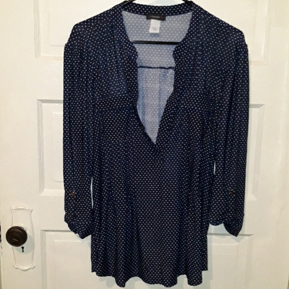 Cocomo navy blue polka dot blouse